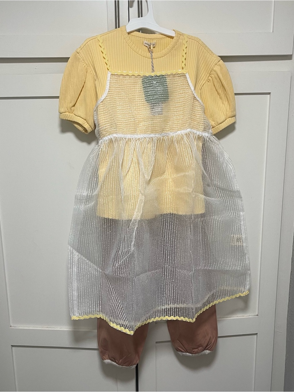 The Sunday Collective Girls Size 8-9 Y Sleeveless Midi Mesh Dress White - Picture 7 of 11